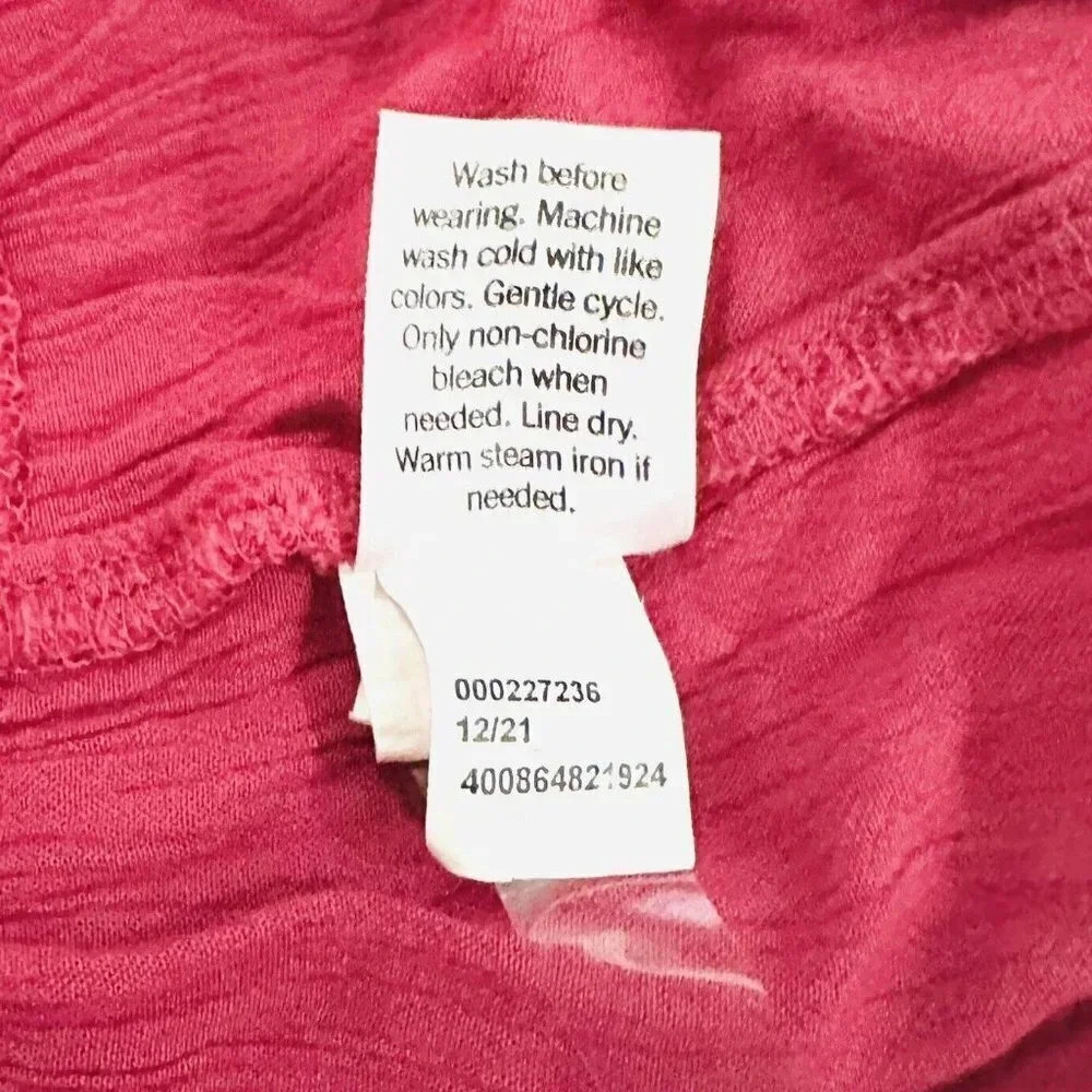 NWT SONOMA Women Short Sleeve Pullover Pink Elastic Waist V-Neck Dress Size 3X - Picture 11 of 12